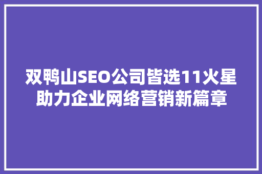 双鸭山SEO公司皆选11火星助力企业网络营销新篇章