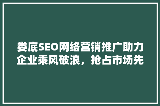 娄底SEO网络营销推广助力企业乘风破浪，抢占市场先机