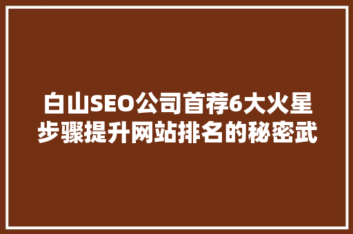 白山SEO公司首荐6大火星步骤提升网站排名的秘密武器