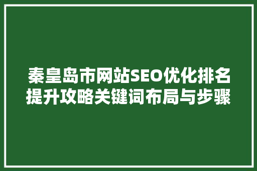 秦皇岛市网站SEO优化排名提升攻略关键词布局与步骤
