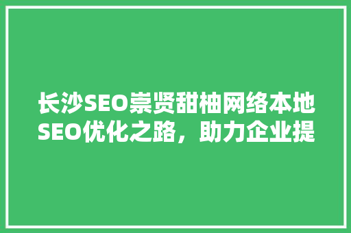 长沙SEO崇贤甜柚网络本地SEO优化之路，助力企业提升网络竞争力