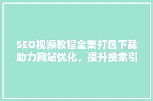 SEO视频教程全集打包下载助力网站优化，提升搜索引擎排名