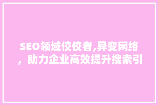 SEO领域佼佼者,异变网络，助力企业高效提升搜索引擎排名