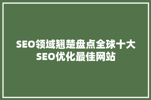 SEO领域翘楚盘点全球十大SEO优化最佳网站