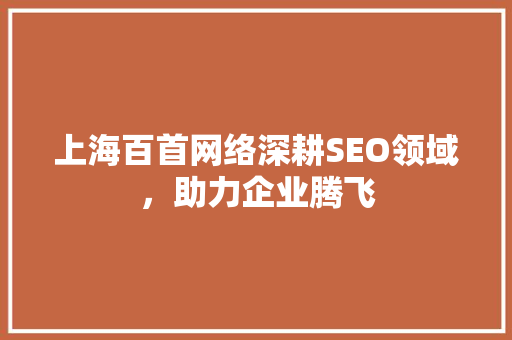 上海百首网络深耕SEO领域，助力企业腾飞