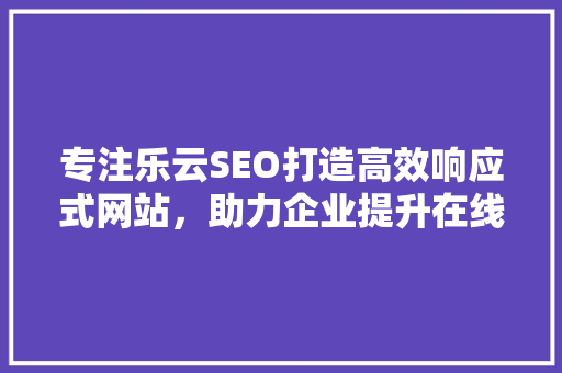专注乐云SEO打造高效响应式网站，助力企业提升在线竞争力