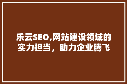 乐云SEO,网站建设领域的实力担当，助力企业腾飞