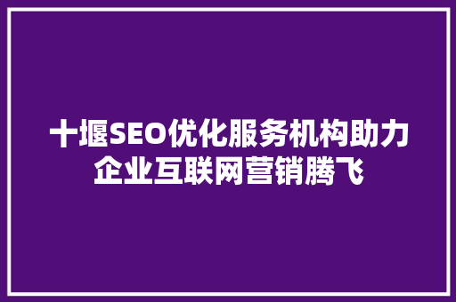 十堰SEO优化服务机构助力企业互联网营销腾飞