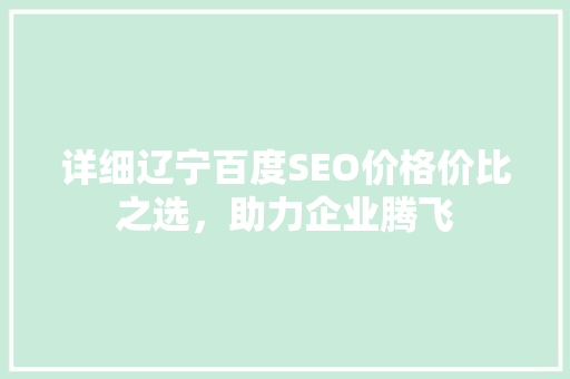 详细辽宁百度SEO价格价比之选，助力企业腾飞