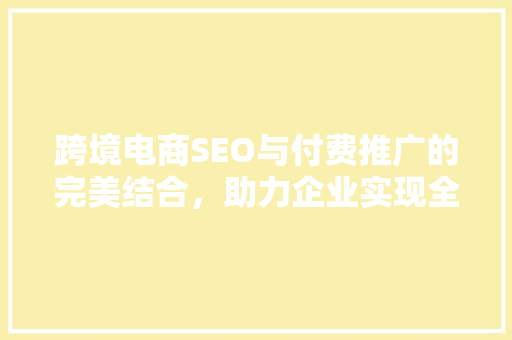 跨境电商SEO与付费推广的完美结合，助力企业实现全球市场突破