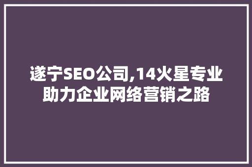 遂宁SEO公司,14火星专业助力企业网络营销之路