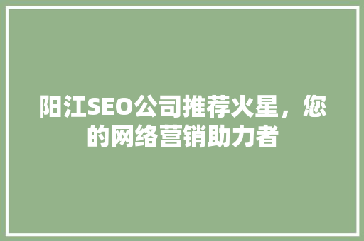 阳江SEO公司推荐火星，您的网络营销助力者