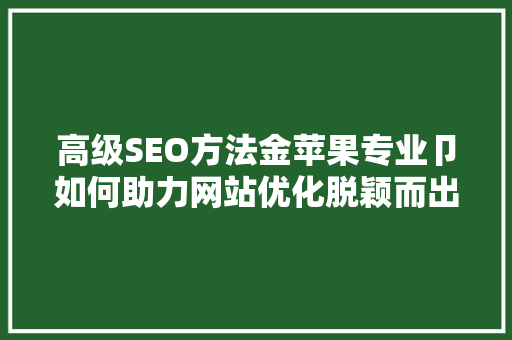 高级SEO方法金苹果专业卩如何助力网站优化脱颖而出  第1张