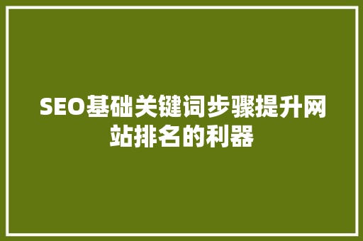 SEO基础关键词步骤提升网站排名的利器