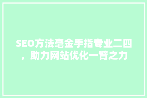 SEO方法毫金手指专业二四，助力网站优化一臂之力