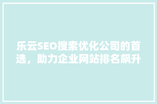 乐云SEO搜索优化公司的首选，助力企业网站排名飙升