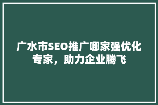 广水市SEO推广哪家强优化专家，助力企业腾飞