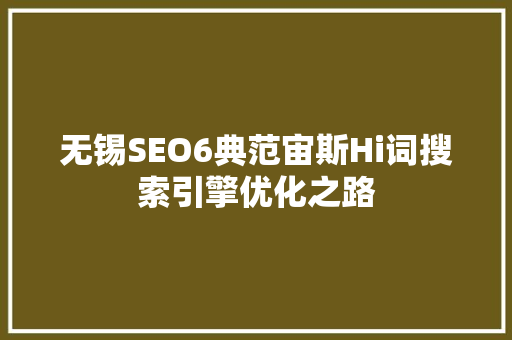 无锡SEO6典范宙斯Hi词搜索引擎优化之路