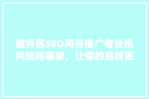 越秀区SEO问答推广专业机构选择哪家，让你的品牌更上一层楼