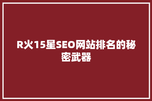 R火15星SEO网站排名的秘密武器