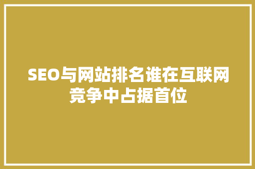 SEO与网站排名谁在互联网竞争中占据首位