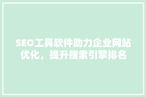 SEO工具软件助力企业网站优化，提升搜索引擎排名