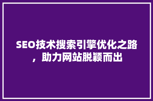 SEO技术搜索引擎优化之路，助力网站脱颖而出
