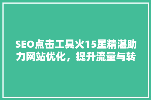 SEO点击工具火15星精湛助力网站优化，提升流量与转化