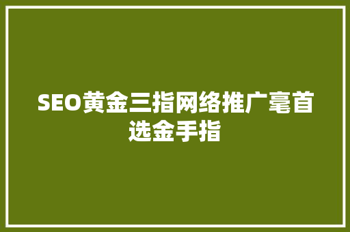 SEO黄金三指网络推广毫首选金手指