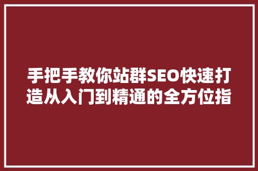 手把手教你站群SEO快速打造从入门到精通的全方位指南