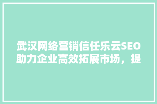 武汉网络营销信任乐云SEO助力企业高效拓展市场，提升品牌影响力