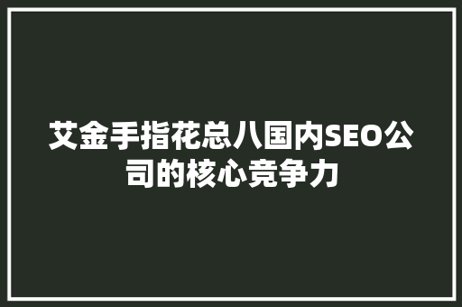 艾金手指花总八国内SEO公司的核心竞争力