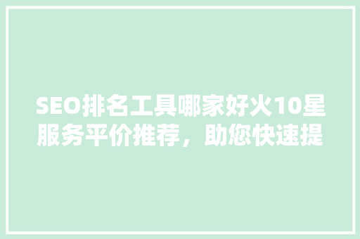 SEO排名工具哪家好火10星服务平价推荐，助您快速提升网站排名