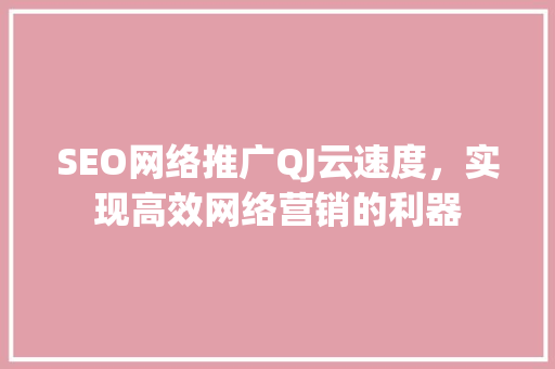 SEO网络推广QJ云速度，实现高效网络营销的利器