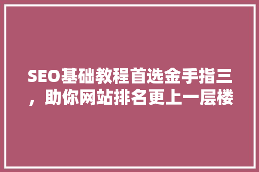SEO基础教程首选金手指三，助你网站排名更上一层楼