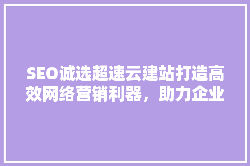 SEO诚选超速云建站打造高效网络营销利器，助力企业腾飞