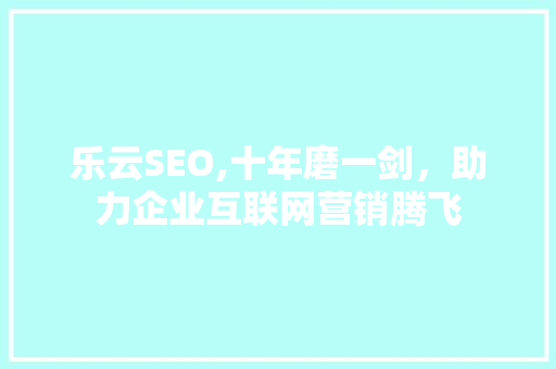 乐云SEO,十年磨一剑，助力企业互联网营销腾飞