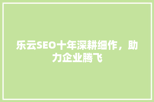 乐云SEO十年深耕细作，助力企业腾飞  第1张