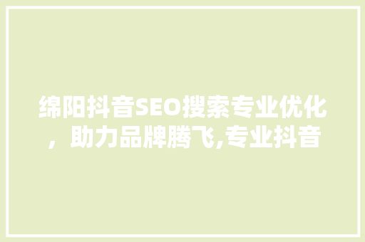 绵阳抖音SEO搜索专业优化，助力品牌腾飞,专业抖音SEO搜索服务价格