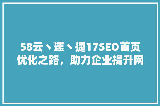 58云丶速丶捷17SEO首页优化之路，助力企业提升网站排名