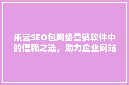 乐云SEO包网络营销软件中的信赖之选，助力企业网站优化成功