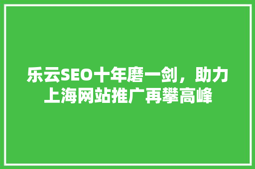 乐云SEO十年磨一剑，助力上海网站推广再攀高峰