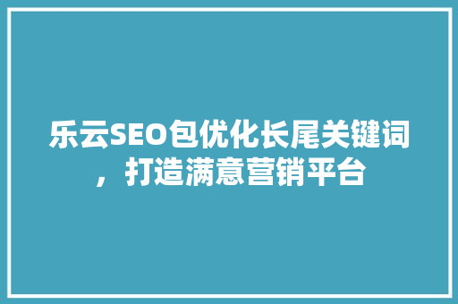 乐云SEO包优化长尾关键词，打造满意营销平台