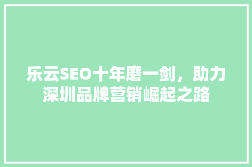 乐云SEO十年磨一剑，助力深圳品牌营销崛起之路