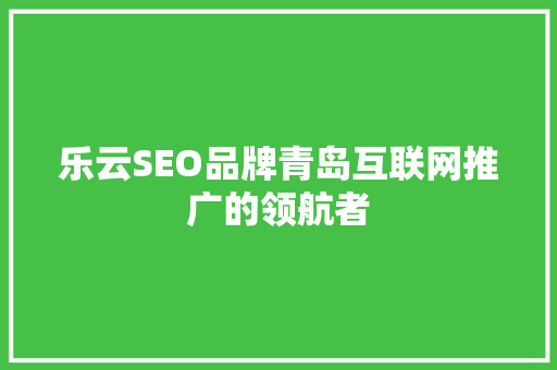 乐云SEO品牌青岛互联网推广的领航者
