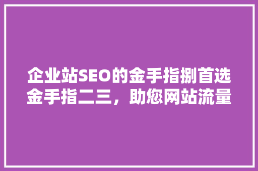 企业站SEO的金手指捌首选金手指二三，助您网站流量翻倍