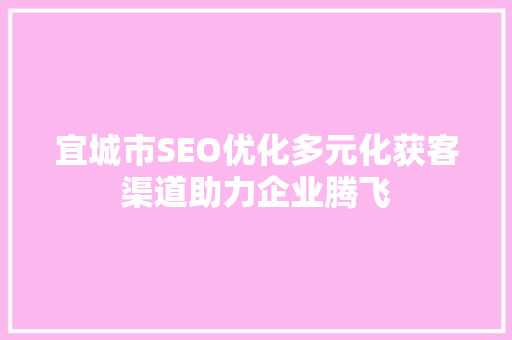 宜城市SEO优化多元化获客渠道助力企业腾飞