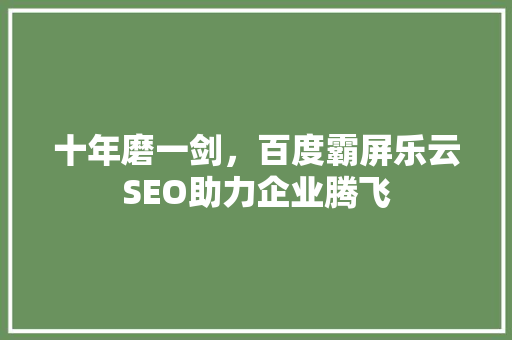 十年磨一剑，百度霸屏乐云SEO助力企业腾飞