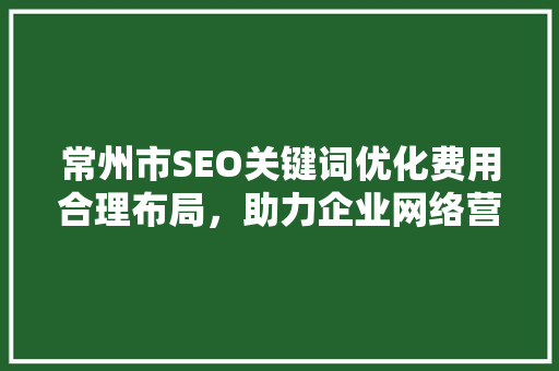 常州市SEO关键词优化费用合理布局，助力企业网络营销