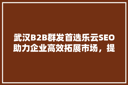 武汉B2B群发首选乐云SEO助力企业高效拓展市场，提升品牌影响力
